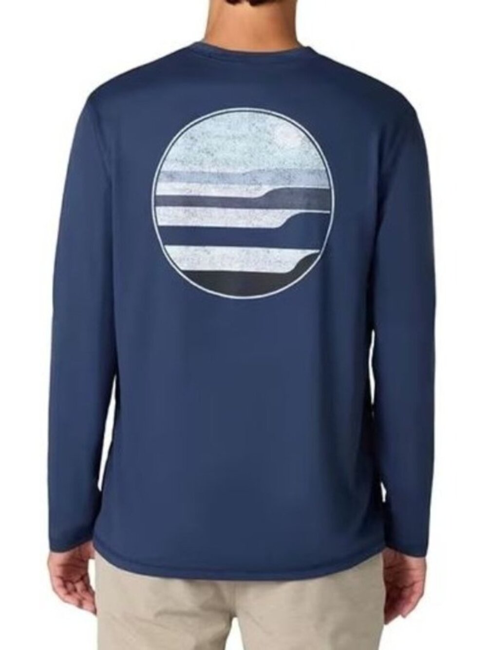 NWT Hang Ten Men's 3XL Navy Long Sleeve Shirt UPF 50+ Quick Dry